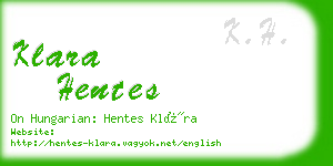 klara hentes business card